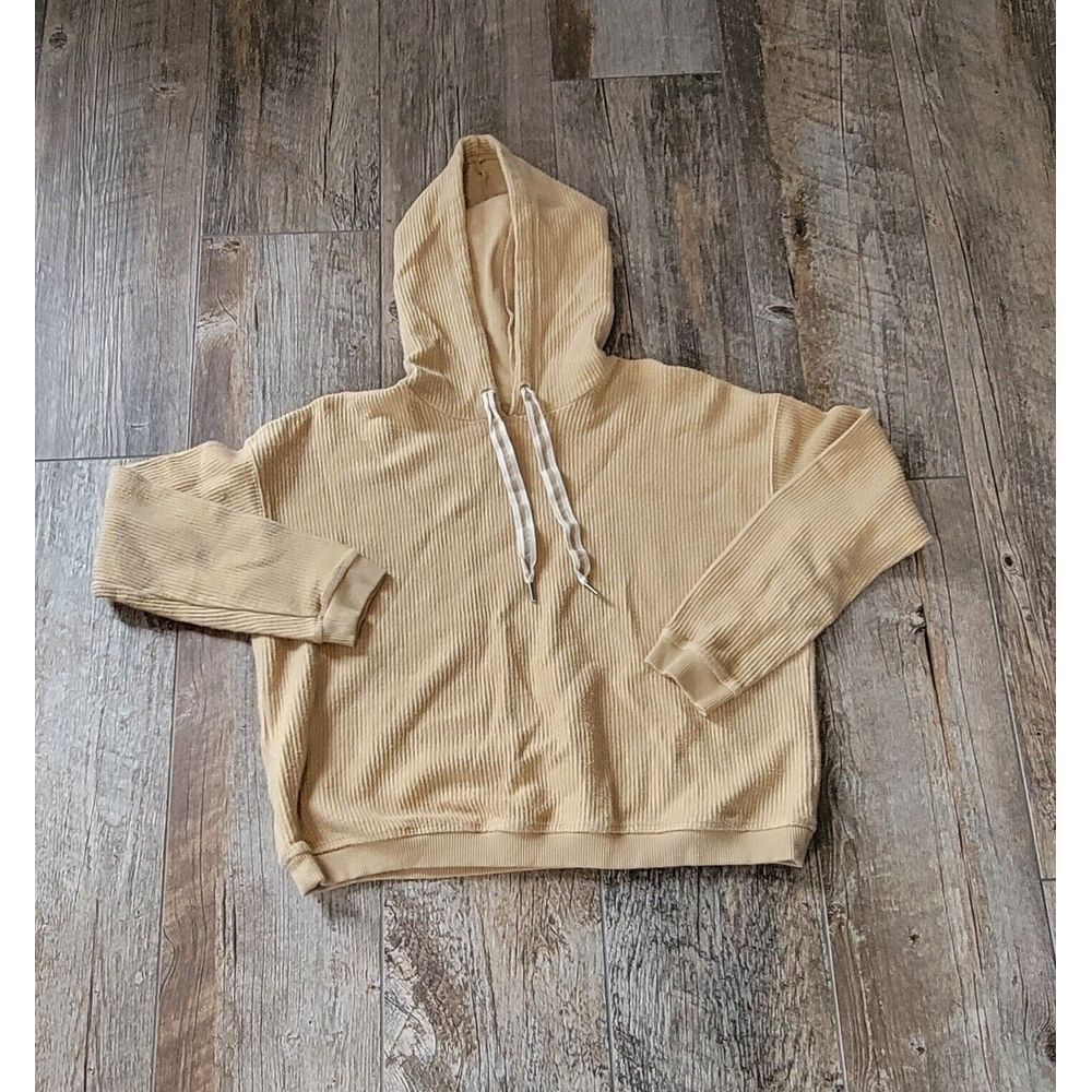 aerie Ribbed Hoodie in Beige